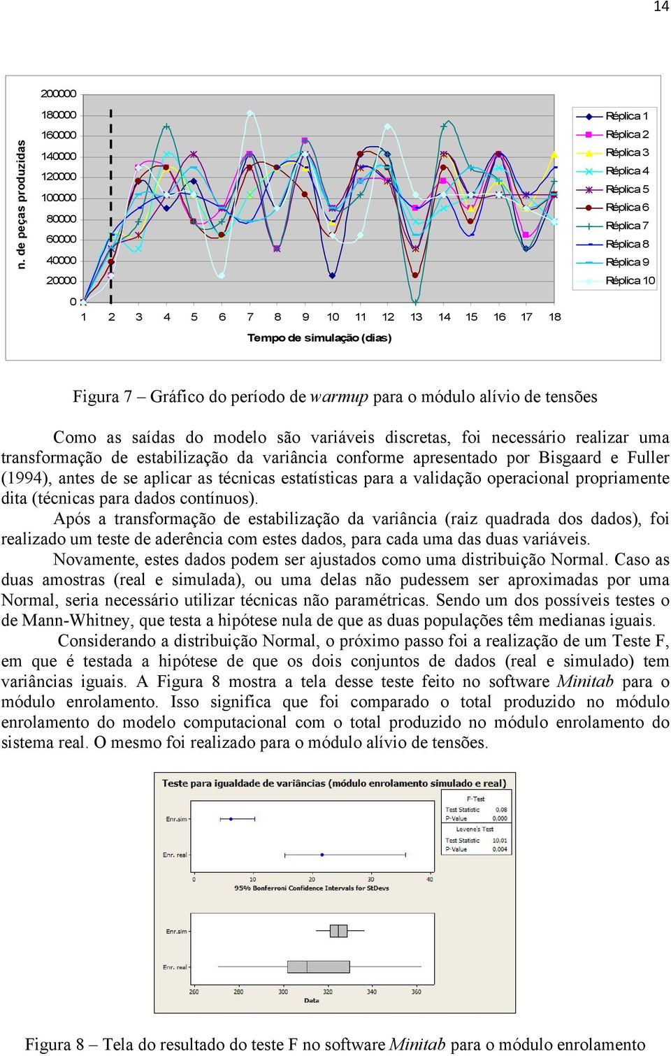 necessário realizar uma transformação de estabilização da variância conforme apresentado por Bisgaard e Fuller (1994), antes de se aplicar as técnicas estatísticas para a validação operacional