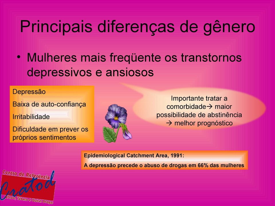 sentimentos Importante tratar a comorbidade maior possibilidade de abstinência melhor