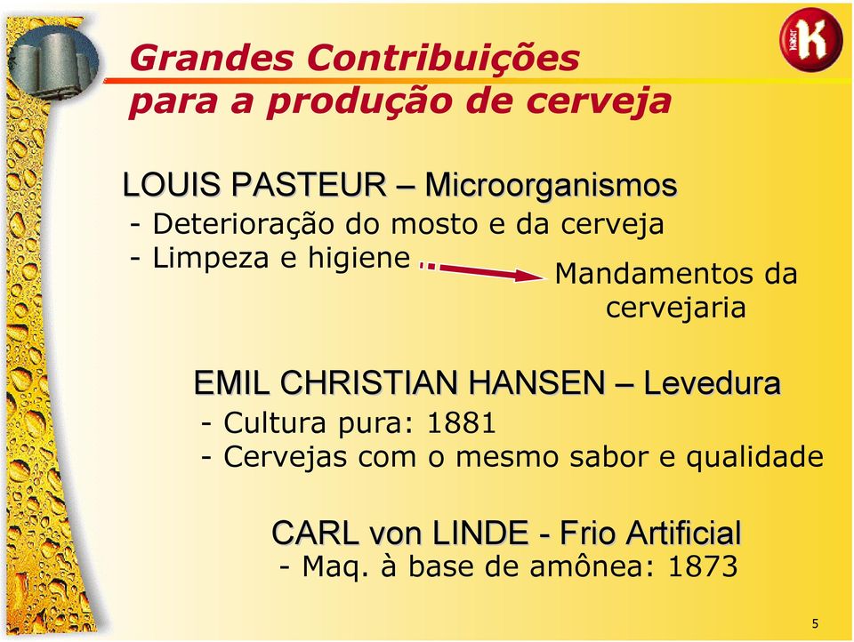 cervejaria EMIL CHRISTIAN HANSEN Levedura - Cultura pura: 1881 - Cervejas com o