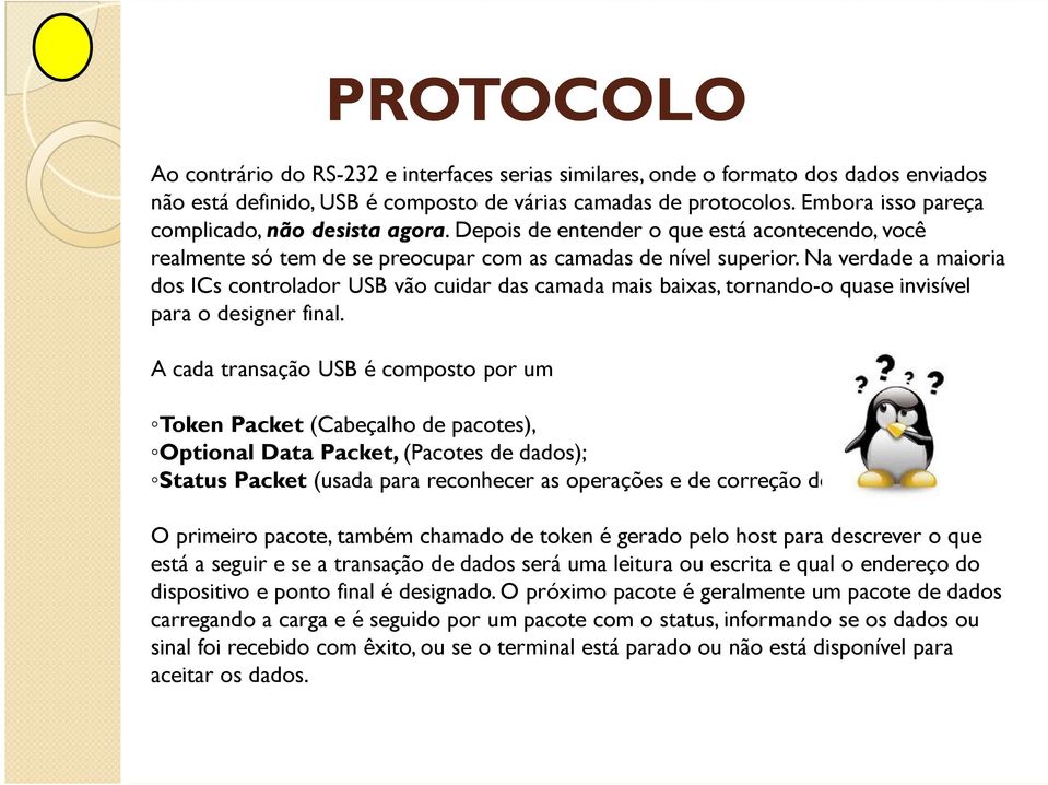 Na verdade a maioria dos ICs controlador USB vão cuidar das camada mais baixas, tornando-o quase invisível para o designer final.