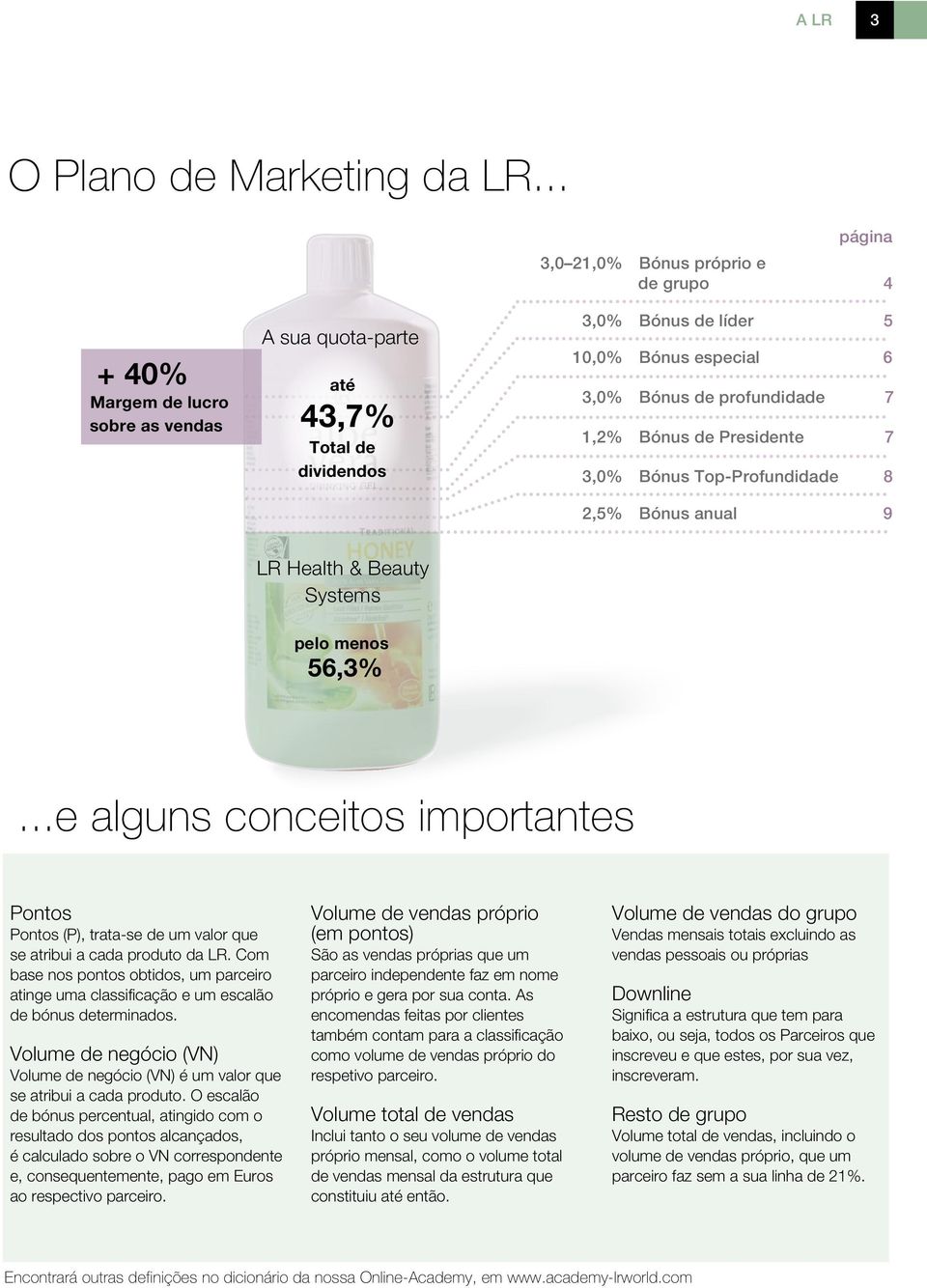 Presidente Bónus Top-Profundidade 5 6 7 7 8 2,5% 9 LR Health & Beauty Systems pelo menos 56,3%.