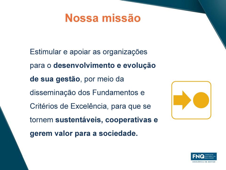 disseminação dos Fundamentos e Critérios de Excelência, para