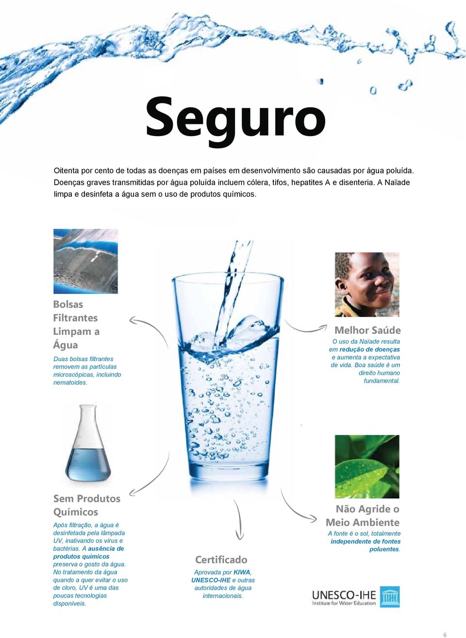 Limpam a Água 2 Duas sacos bolsas de filtração filtrantes removem as removem partículas as partículas microscopias, incluindo microscópicas, nematoides. incluindo nematoides.