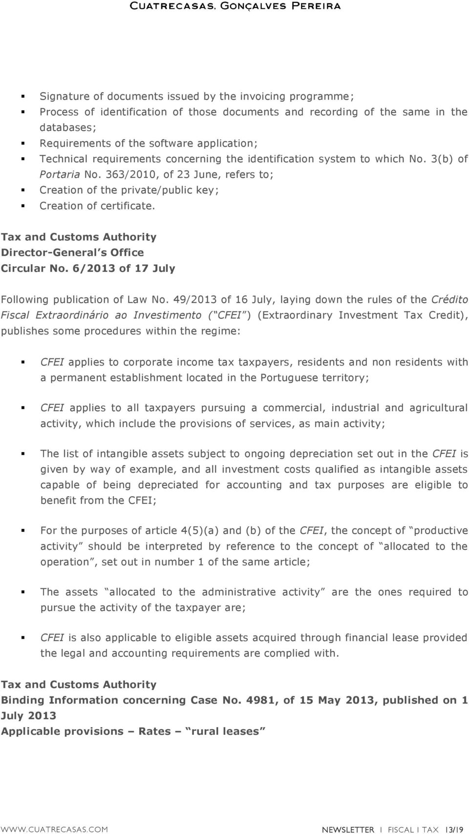 Director-General s Office Circular No. 6/2013 of 17 July Following publication of Law No.