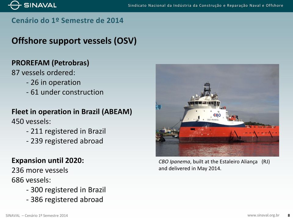 239 registered abroad Expansion until 2020: 236 more vessels 686 vessels: - 300 registered in
