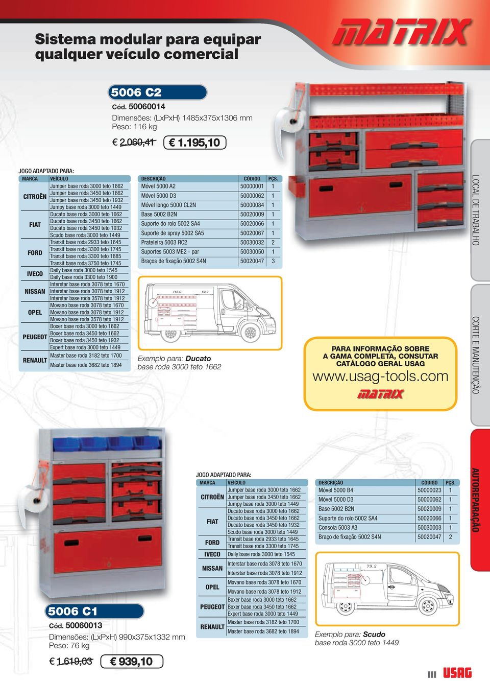 teto 1662 Ducato base roda 3450 teto 1662 FIAT Ducato base roda 3450 teto 1932 Scudo base roda 3000 teto 1449 Transit base roda 2933 teto 1645 Transit base roda 3300 teto 1745 FORD Transit base roda