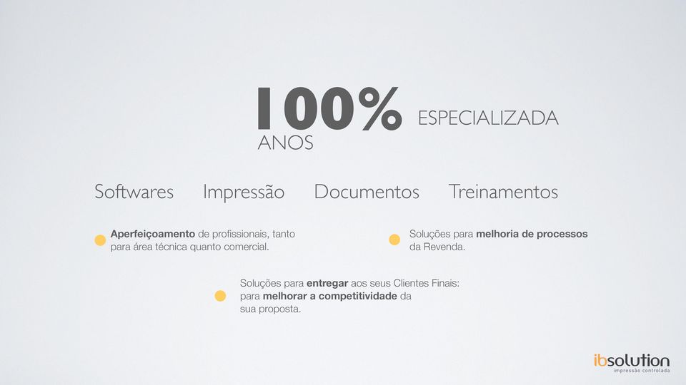 comercial. Soluções para melhoria de processos da Revenda.