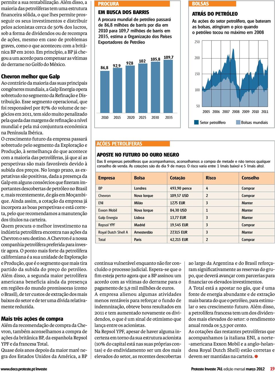 dividendos ou de recompra de ações, mesmo em caso de problemas graves, como o que aconteceu com a britânica BP em 2010.