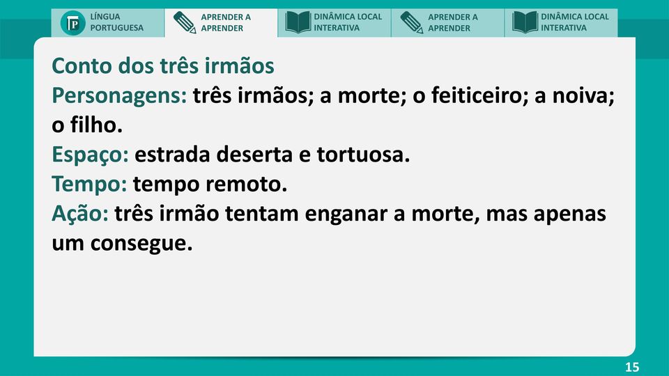 Espaço: estrada deserta e tortuosa.