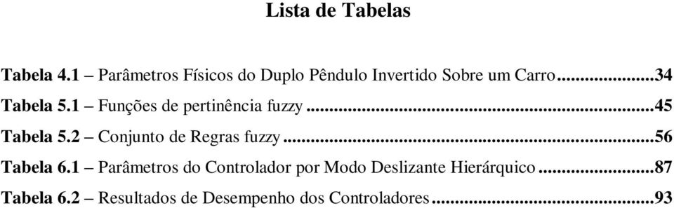 1 Funções de pertinência fuzzy... 45 Tabela 5.2 Conjunto de Regras fuzzy.