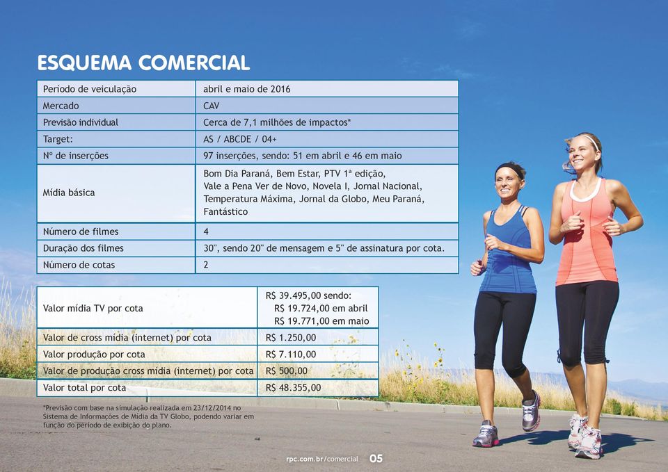 2 Vlor mídi TV por cot Vlor d cross mídi (intrnt) por cot Vlor produção por cot Vlor d produção cross mídi (intrnt) por cot Vlor totl por cot R$ 39.49500 sndo: R$ 19.72400 m bril R$ 19.