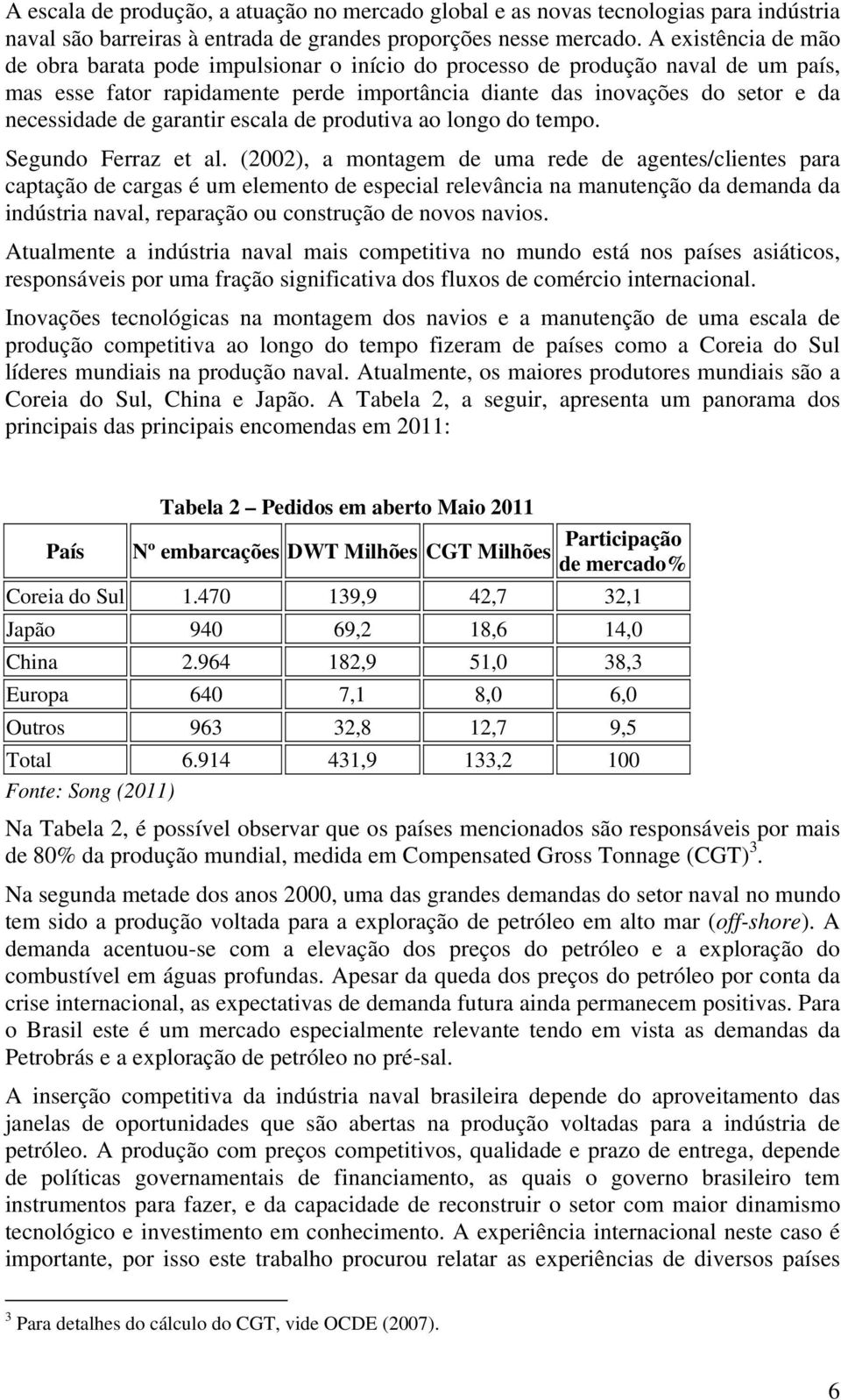 garantir escala de produtiva ao longo do tempo. Segundo Ferraz et al.