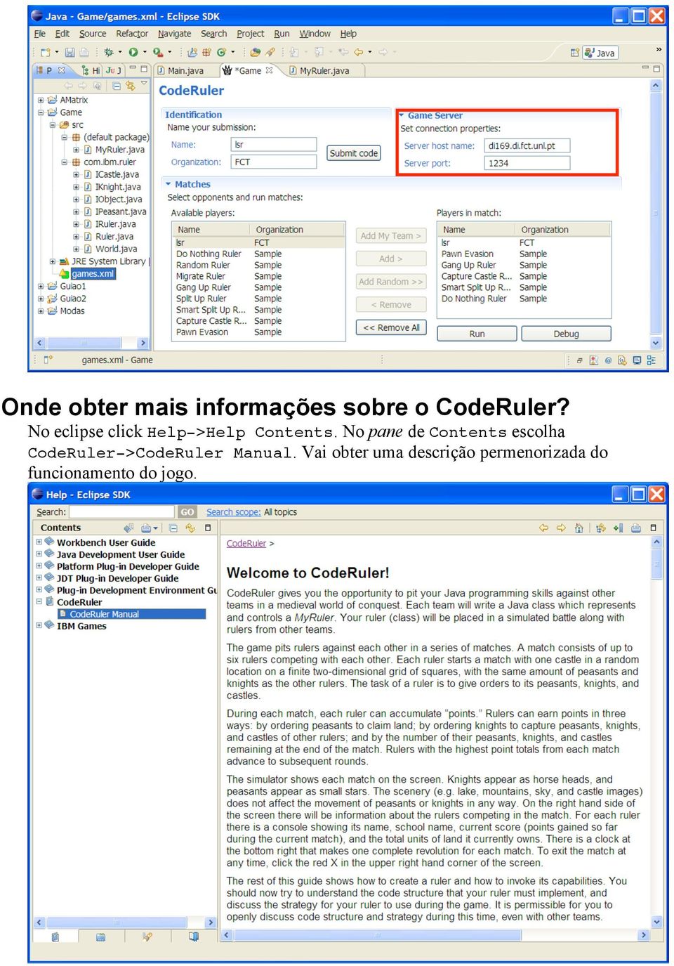 No pane de Contents escolha CodeRuler->CodeRuler