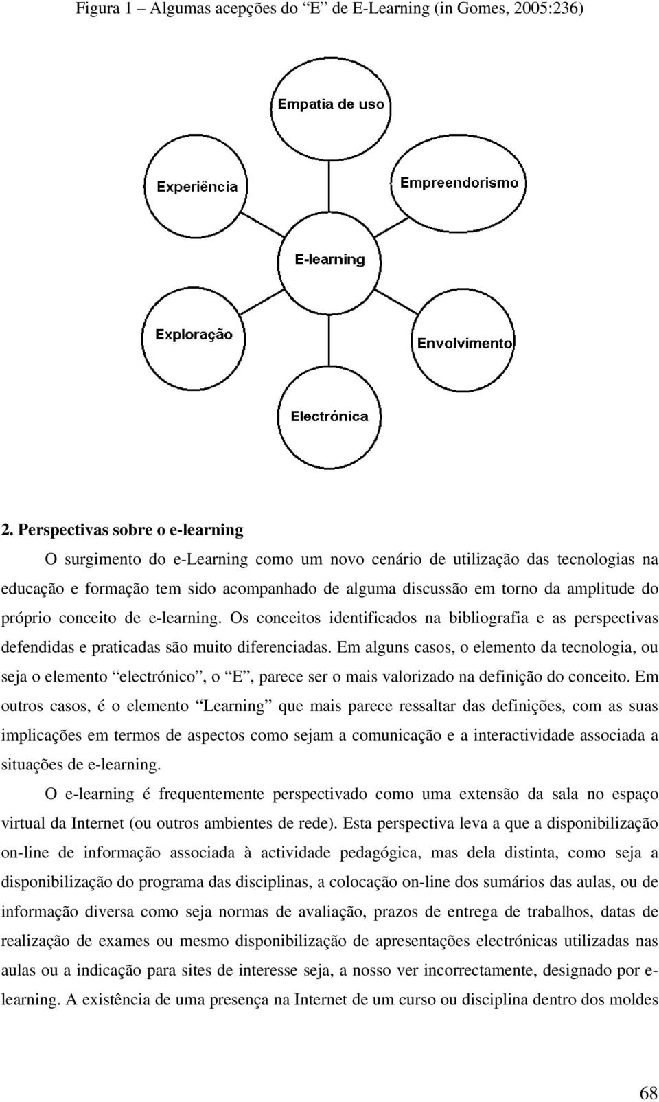 próprio conceito de e-learning. Os conceitos identificados na bibliografia e as perspectivas defendidas e praticadas são muito diferenciadas.