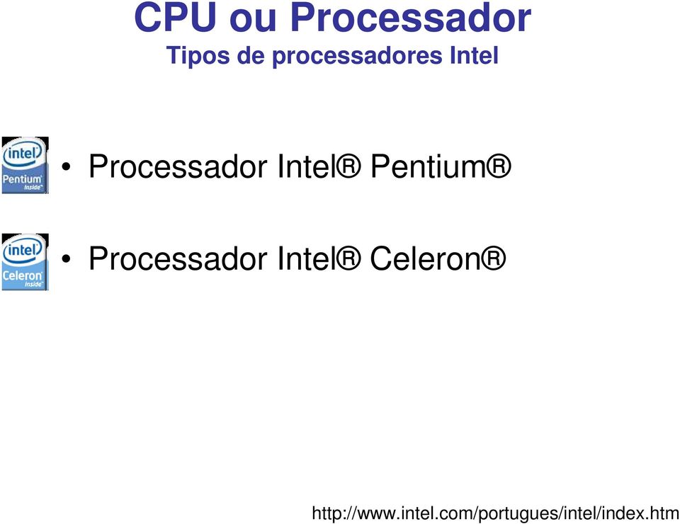 Intel Pentium Processador Intel