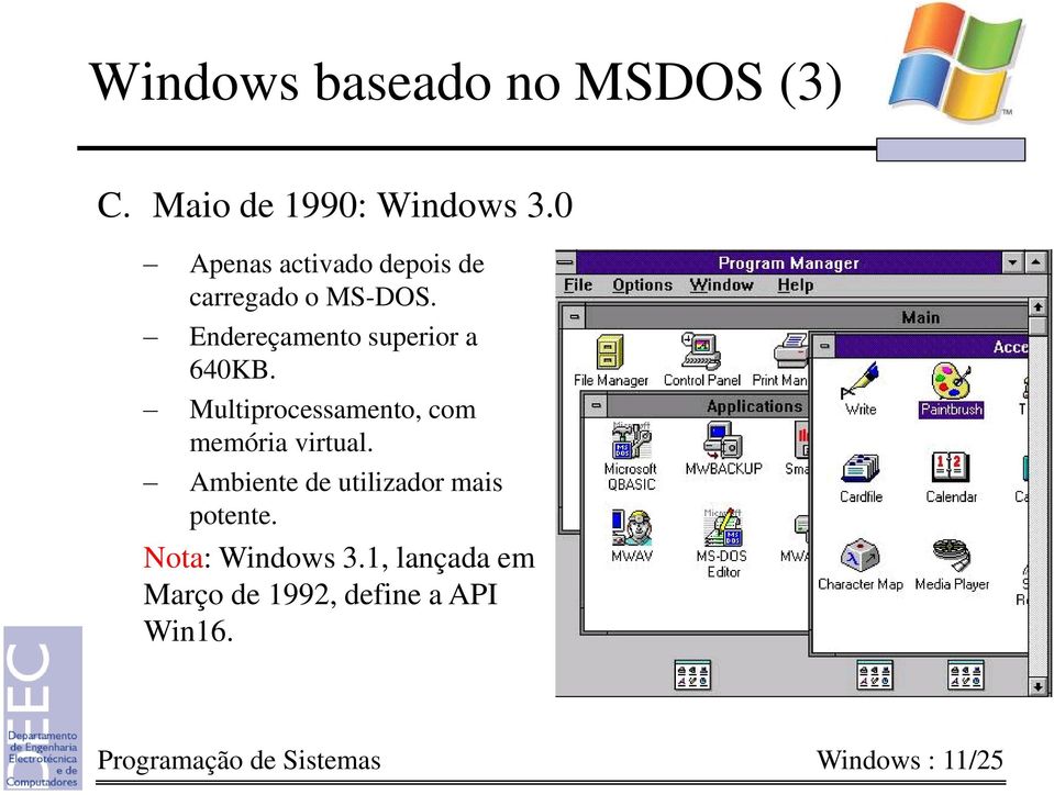 Multiprocessamento, com memória virtual. Ambiente de utilizador mais potente.