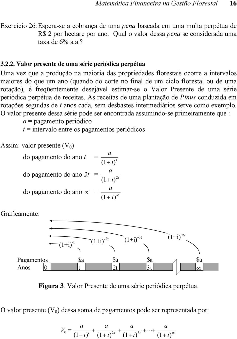 por hecare por ao. Qual o valor dessa pea se cosiderada uma axa de 6% a.a.? 3.2.