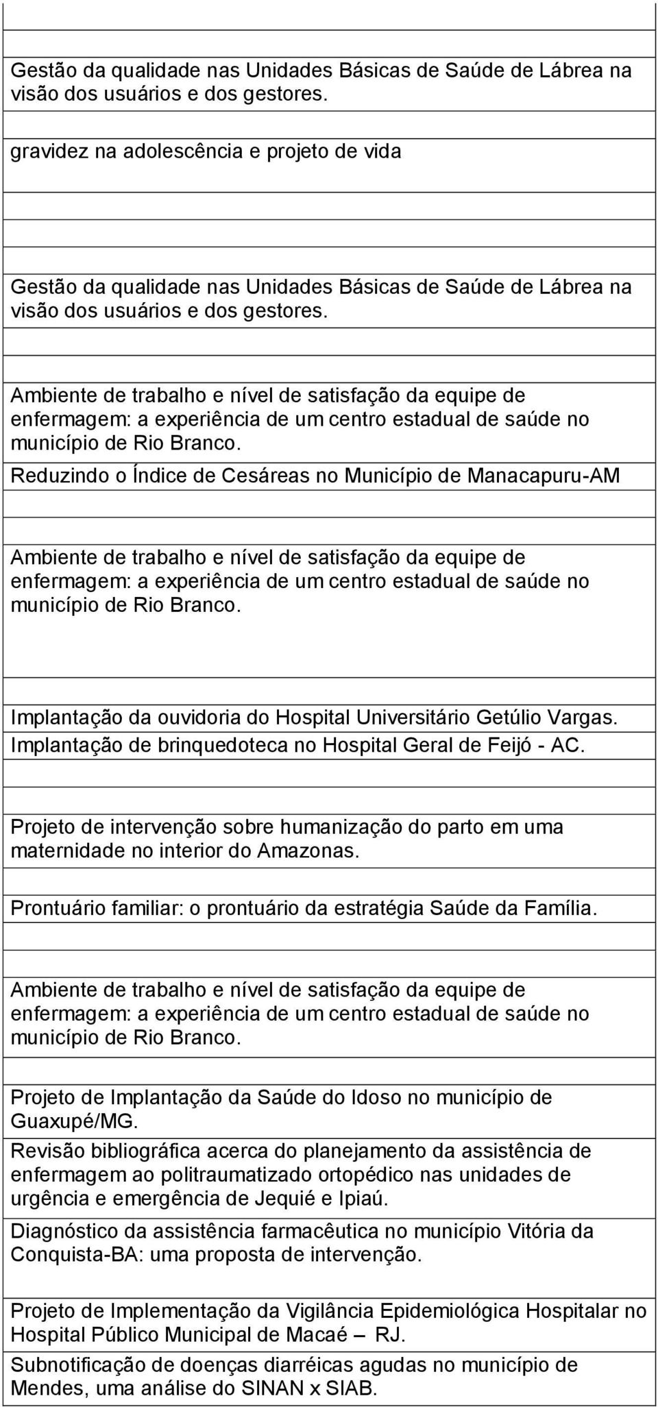 Implantação de brinquedoteca no Hospital Geral de Feijó - AC. Projeto de intervenção sobre humanização do parto em uma maternidade no interior do Amazonas.