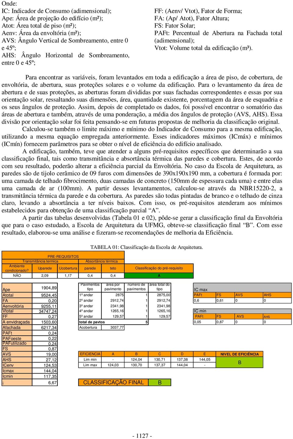 (adimensional); Vtot: Volume total da edificação (m³).