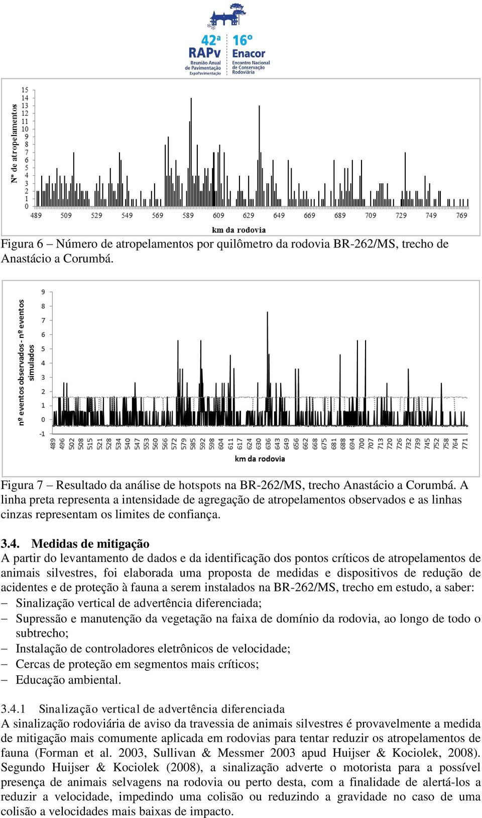 Medidas de mitigação A partir do levantamento de dados e da identificação dos pontos críticos de atropelamentos de animais silvestres, foi elaborada uma proposta de medidas e dispositivos de redução