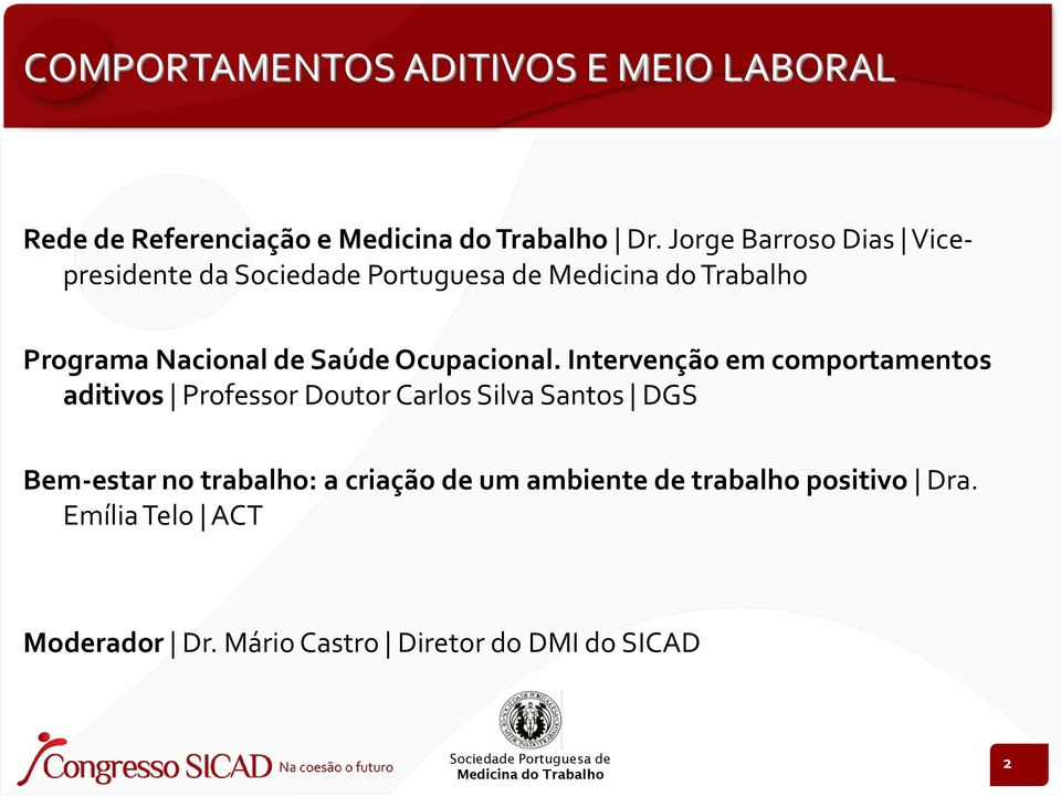 Intervenção em comportamentos aditivos Professor Doutor Carlos Silva Santos DGS Bem-estar