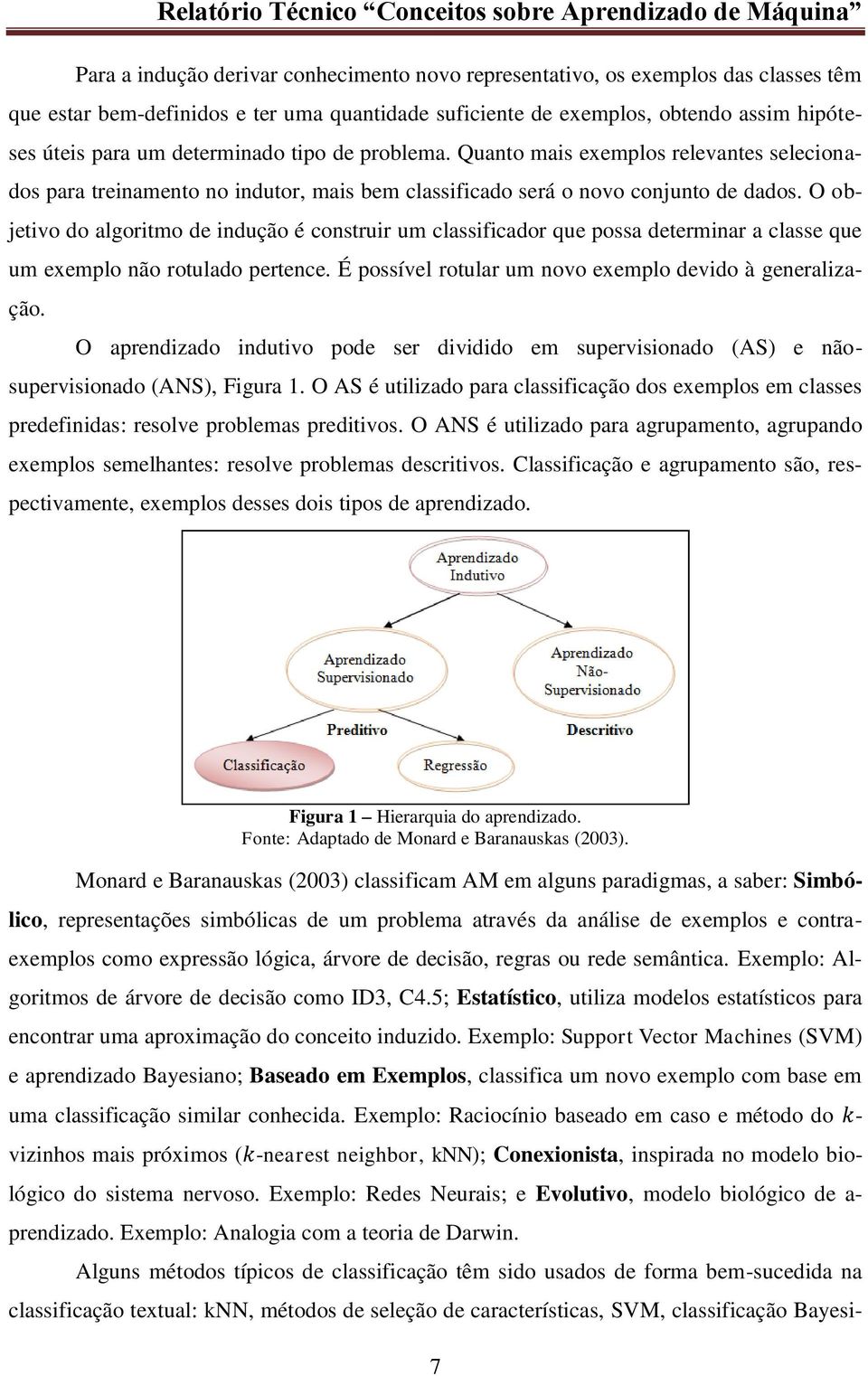 O objetivo do algoritmo de indução é construir um classificador que possa determinar a classe que um exemplo não rotulado pertence. É possível rotular um novo exemplo devido à generalização.