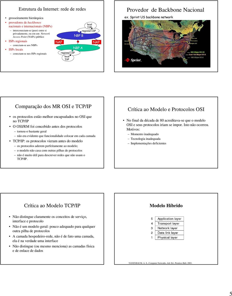 "" # Comparação dos MR OSI e TCP/IP os protocolos estão melhor encapsulados no OSI que no TCP/IP O OSI/RM foi concebido antes dos protocolos tornou-o bastante geral não era evidente que