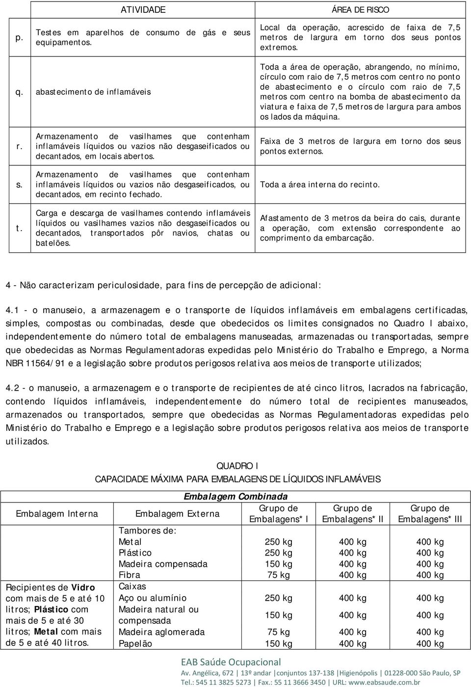 de abastecimento da viatura e faixa de 7,5 metros de largura para ambos os lados da máquina. r. s. t.