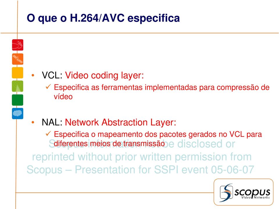 implementadas para compressão de vídeo NAL: Network Abstraction