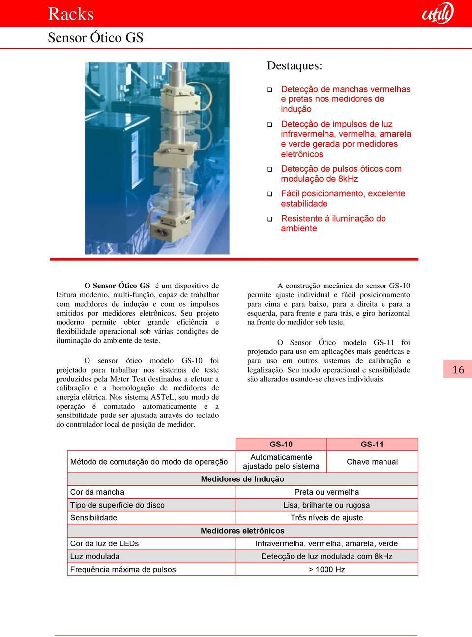 capaz de trabalhar com medidores de indução e com os impulsos emitidos por medidores eletrônicos.