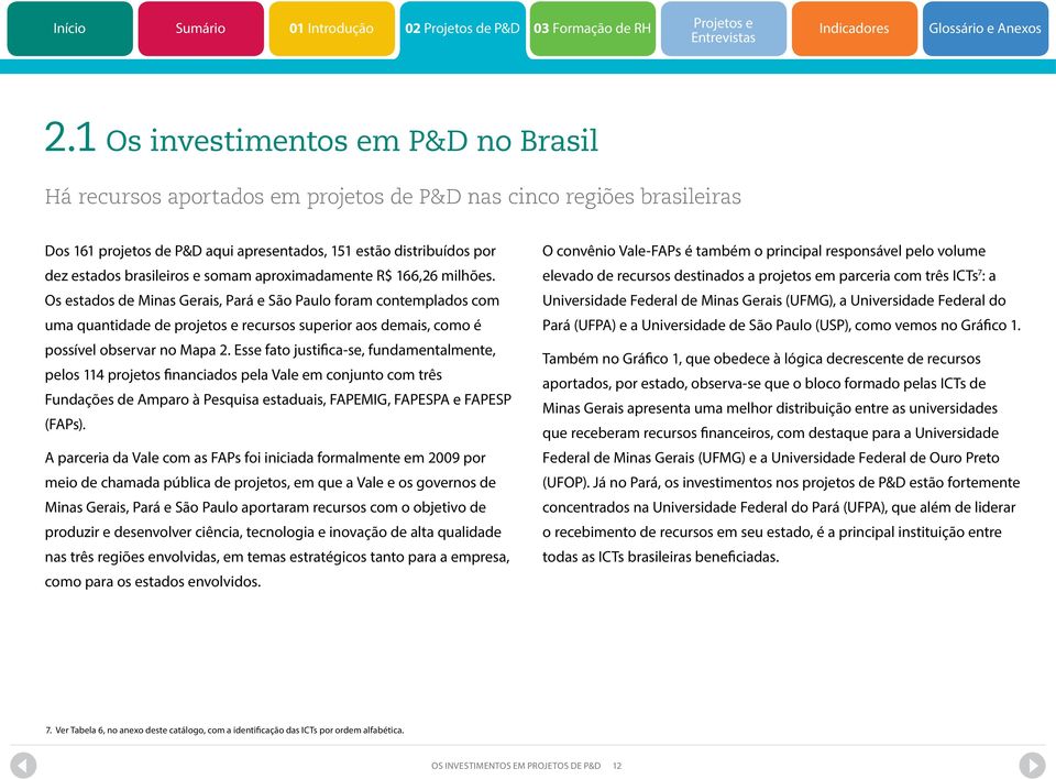 Os estados de Minas Gerais, Pará e São Paulo foram contemplados com uma quantidade de projetos e recursos superior aos demais, como é possível observar no Mapa 2.