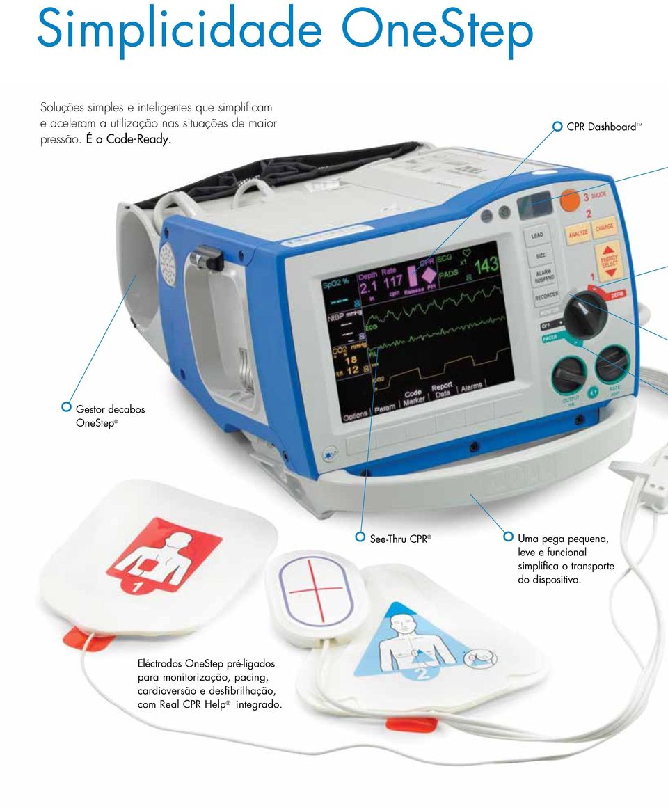 CPR Dashboard Gestor decabos OneStep See-Thru CPR Uma pega pequena, leve e funcional simplifica