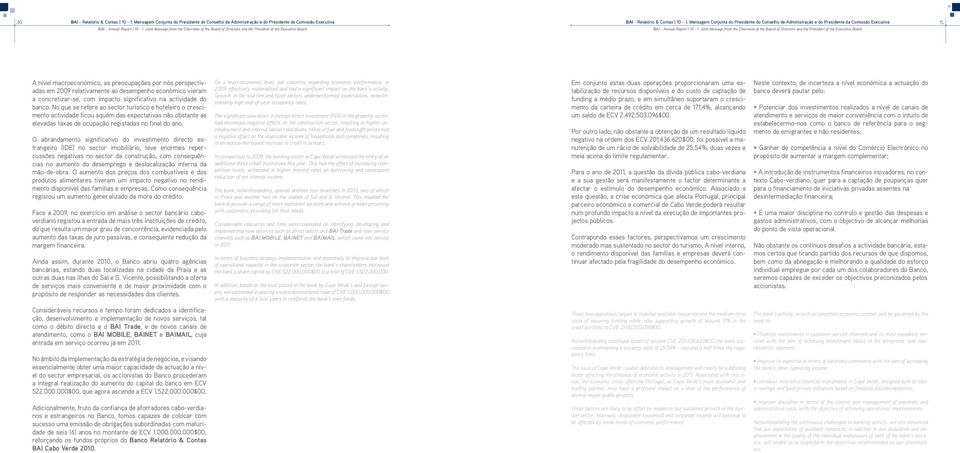 Mensagem Conjunta do Presidente do Conselho de Administração e do Presidente da Comissão Executiva BAI - Annual Report 10-1.