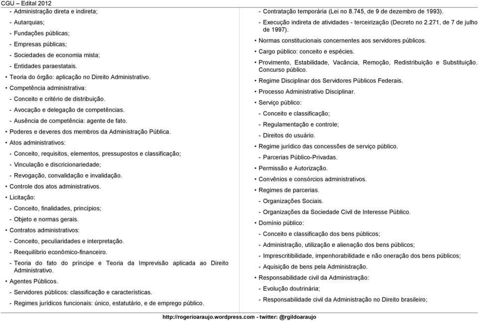 - Ausência de competência: agente de fato. Poderes e deveres dos membros da Administração Pública.