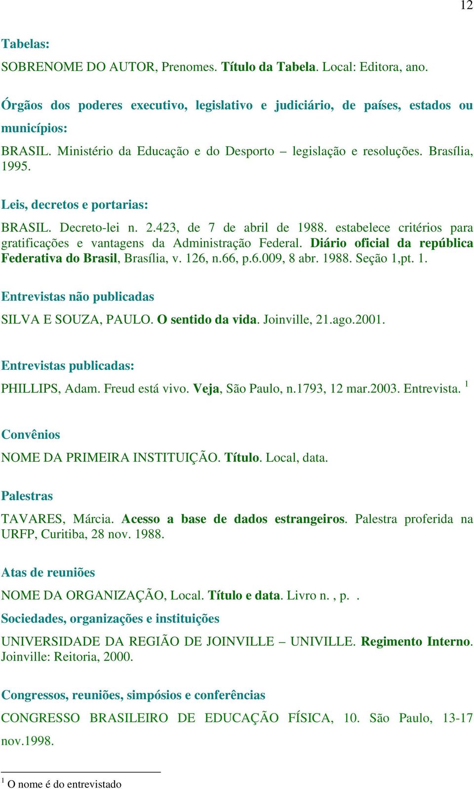 estabelece critérios para gratificações e vantagens da Administração Federal. Diário oficial da república Federativa do Brasil, Brasília, v. 126, n.66, p.6.009, 8 abr. 1988. Seção 1,pt. 1. Entrevistas não publicadas SILVA E SOUZA, PAULO.