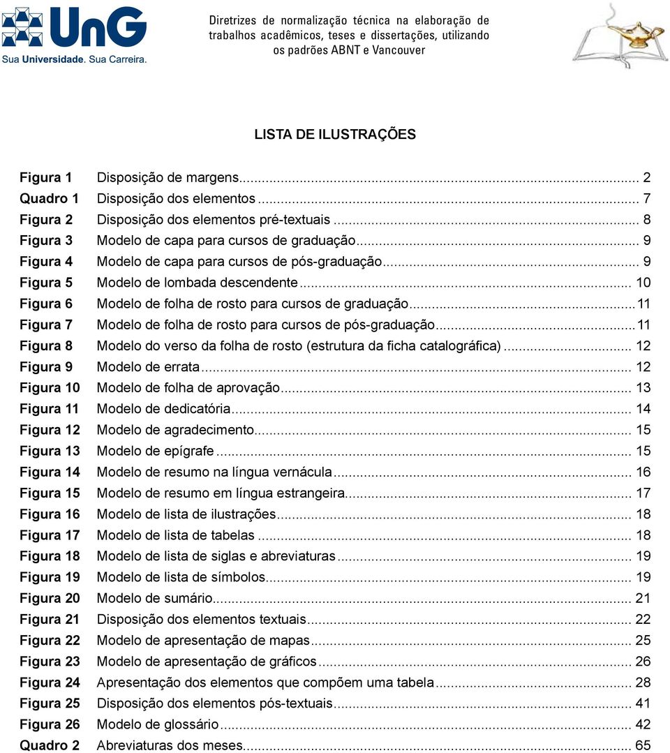 ..11 Figura 7 Modelo de folha de rosto para cursos de pós-graduação...11 Figura 8 Modelo do verso da folha de rosto (estrutura da ficha catalográfica)... 12 Figura 9 Modelo de errata.