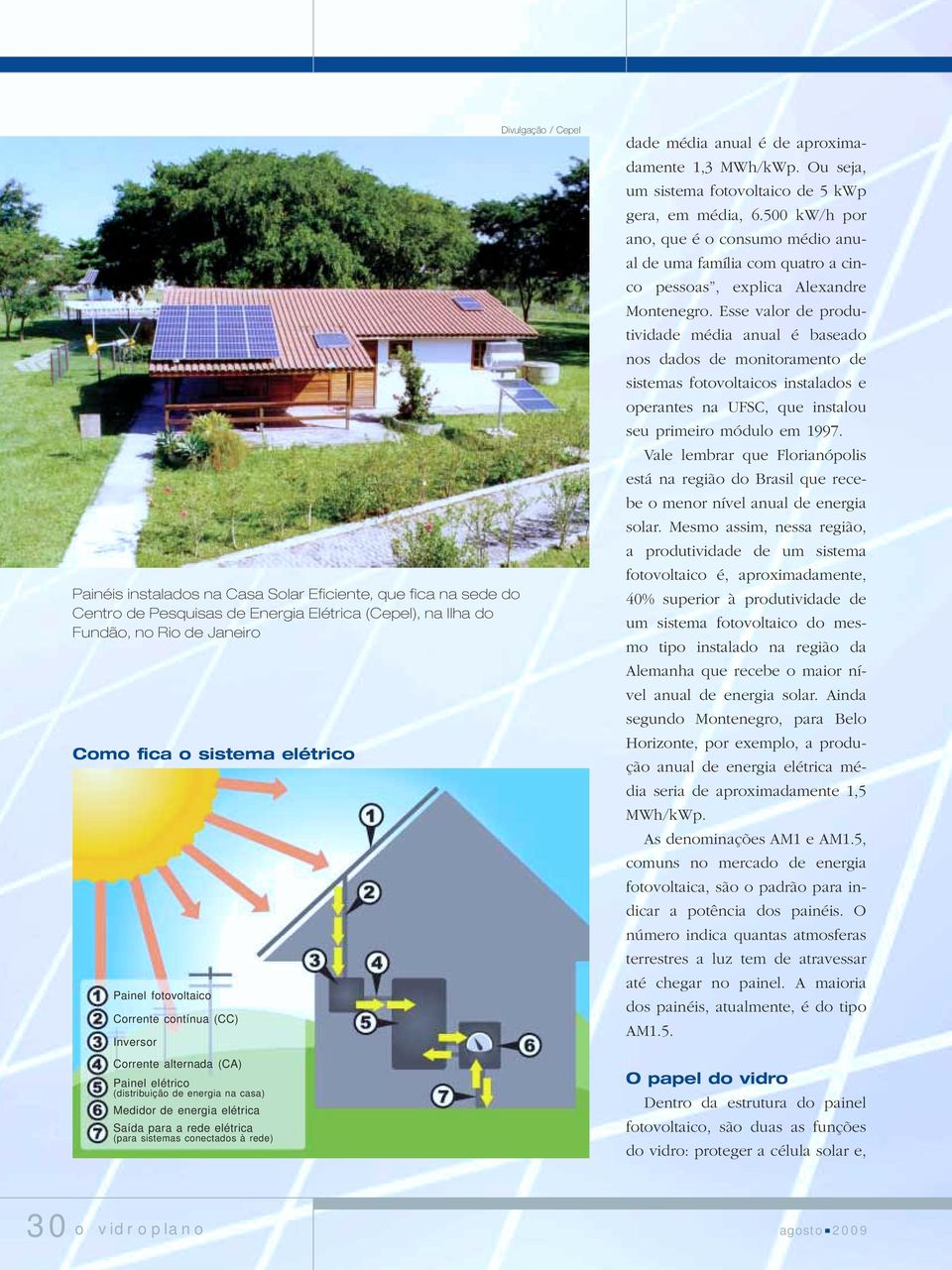 Divulgação / Cepel dade média anual é de aproximadamente 1,3 MWh/kWp. Ou seja, um sistema fotovoltaico de 5 kwp gera, em média, 6.