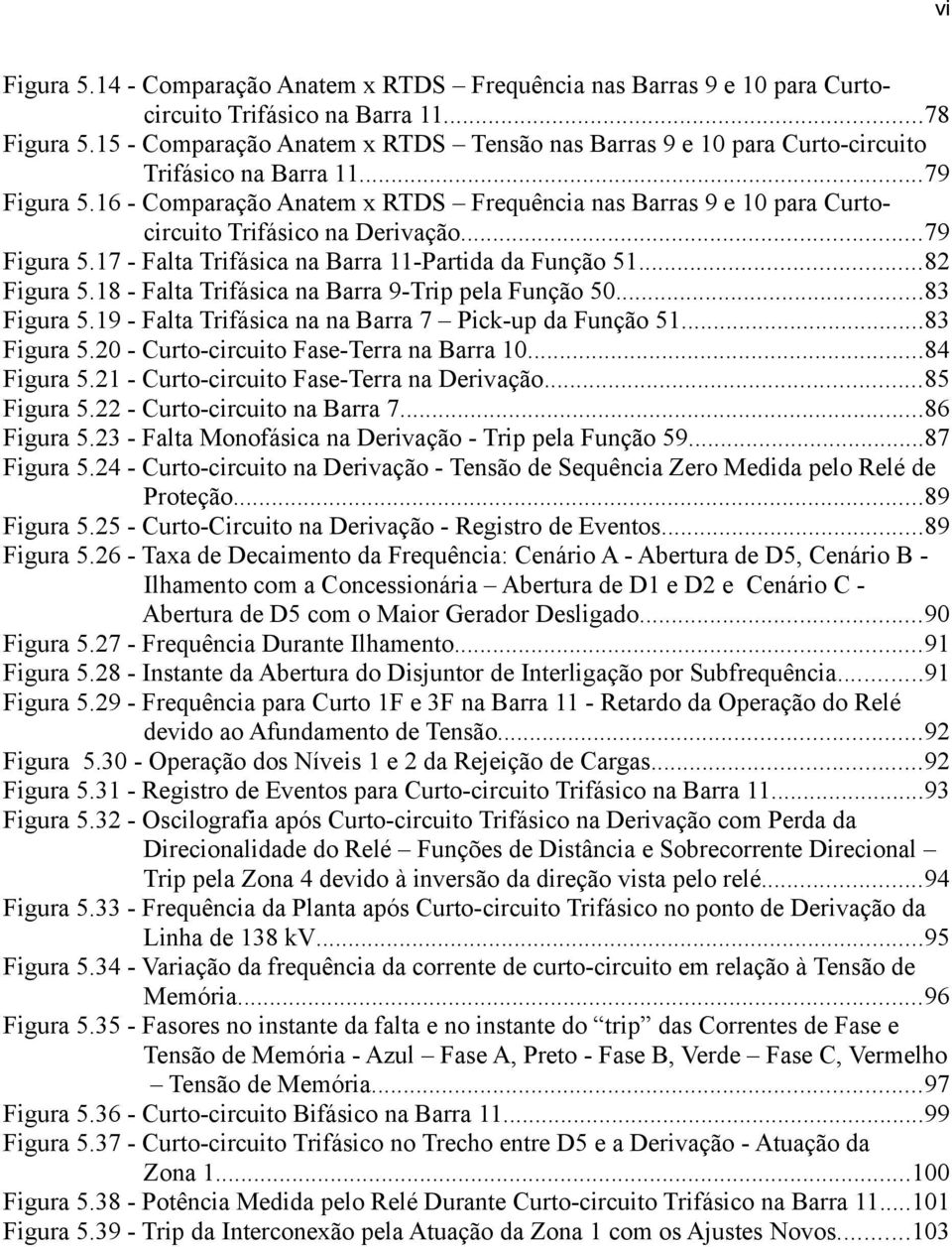16 - Comparação Anatem x RTDS Frequência nas Barras 9 e 10 para Curtocircuito Trifásico na Derivação...79 Figura 5.17 - Falta Trifásica na Barra 11-Partida da Função 51...82 Figura 5.