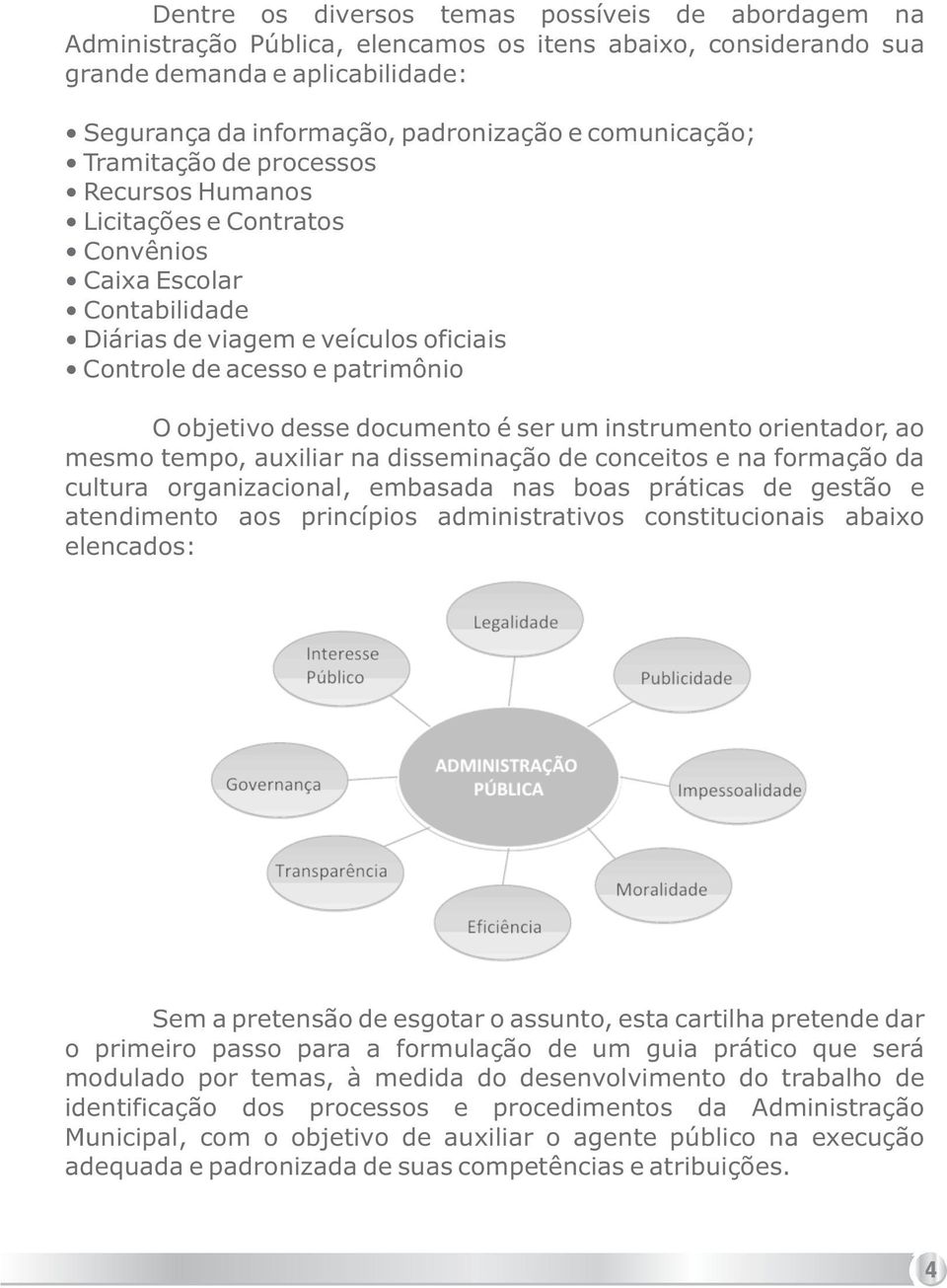 desse documento é ser um instrumento orientador, ao mesmo tempo, auxiliar na disseminação de conceitos e na formação da cultura organizacional, embasada nas boas práticas de gestão e atendimento aos