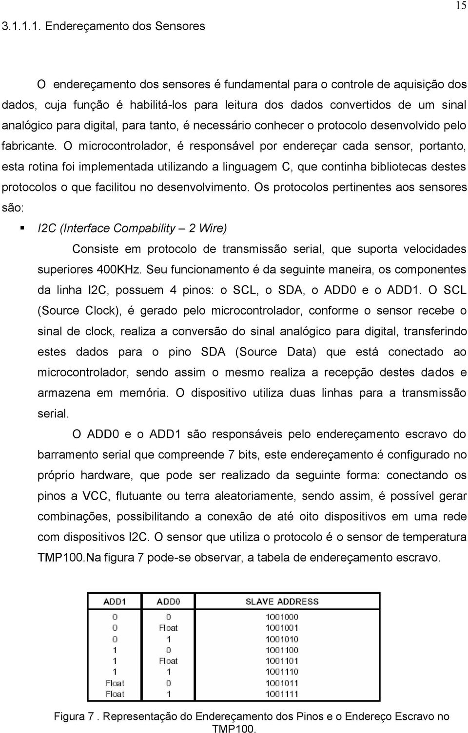 O microcontrolador, é responsável por endereçar cada sensor, portanto, esta rotina foi implementada utilizando a linguagem C, que continha bibliotecas destes protocolos o que facilitou no