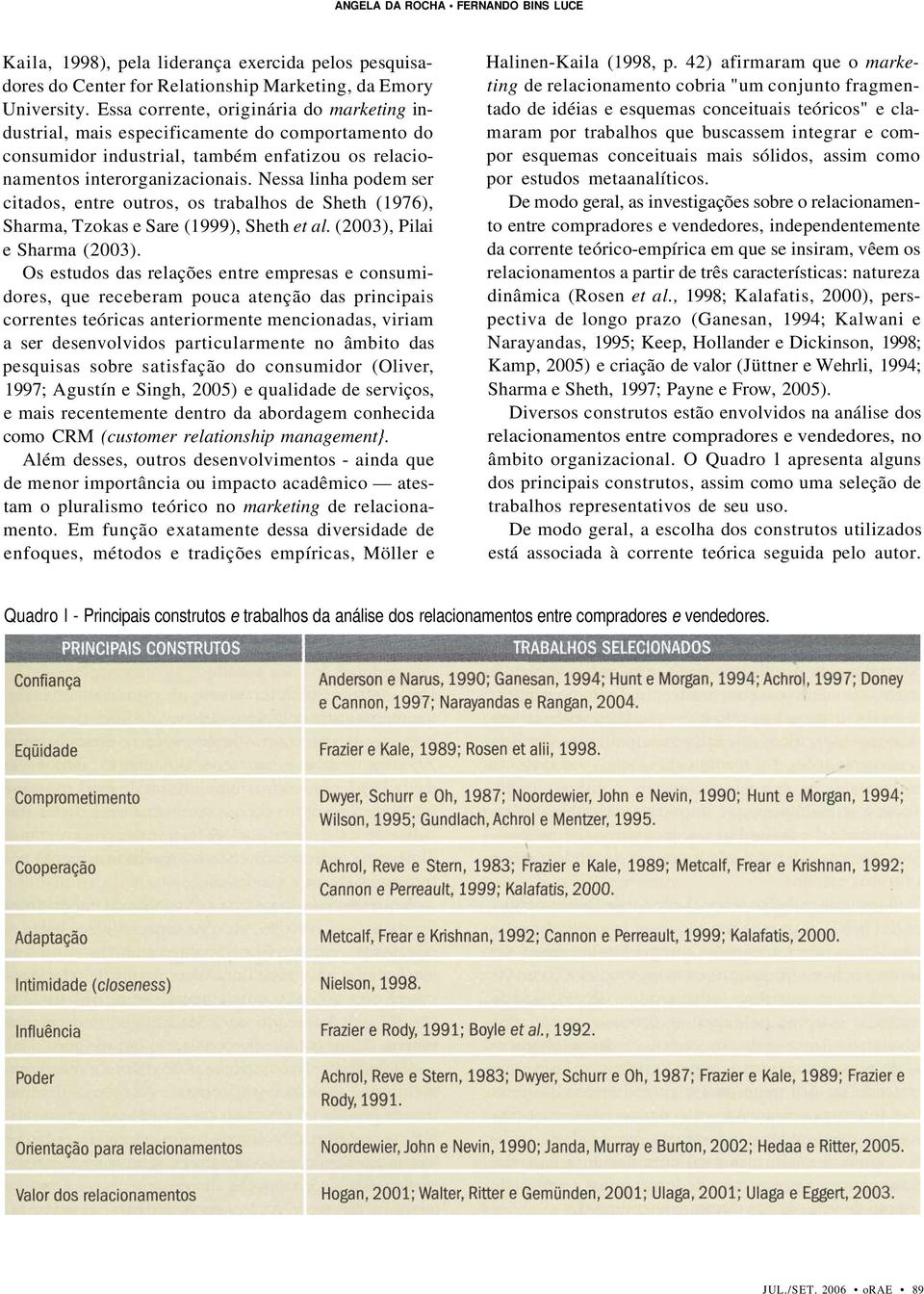 Nessa linha podem ser citados, entre outros, os trabalhos de Sheth (1976), Sharma, Tzokas e Sare (1999), Sheth et al. (2003), Pilai e Sharma (2003).