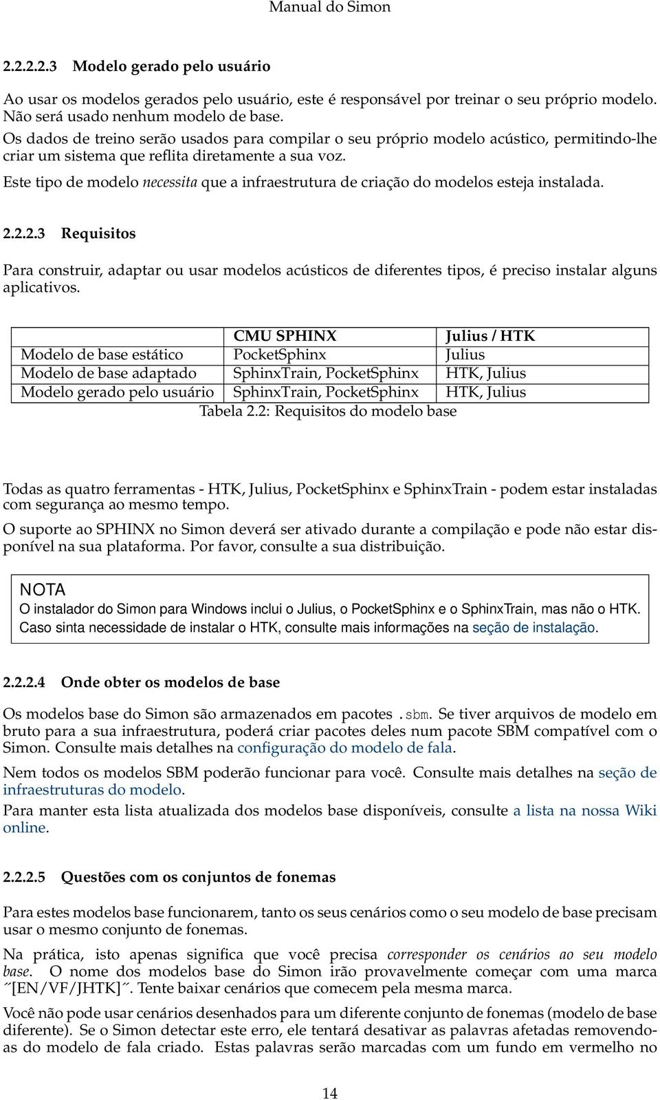 Este tipo de modelo necessita que a infraestrutura de criação do modelos esteja instalada. 2.