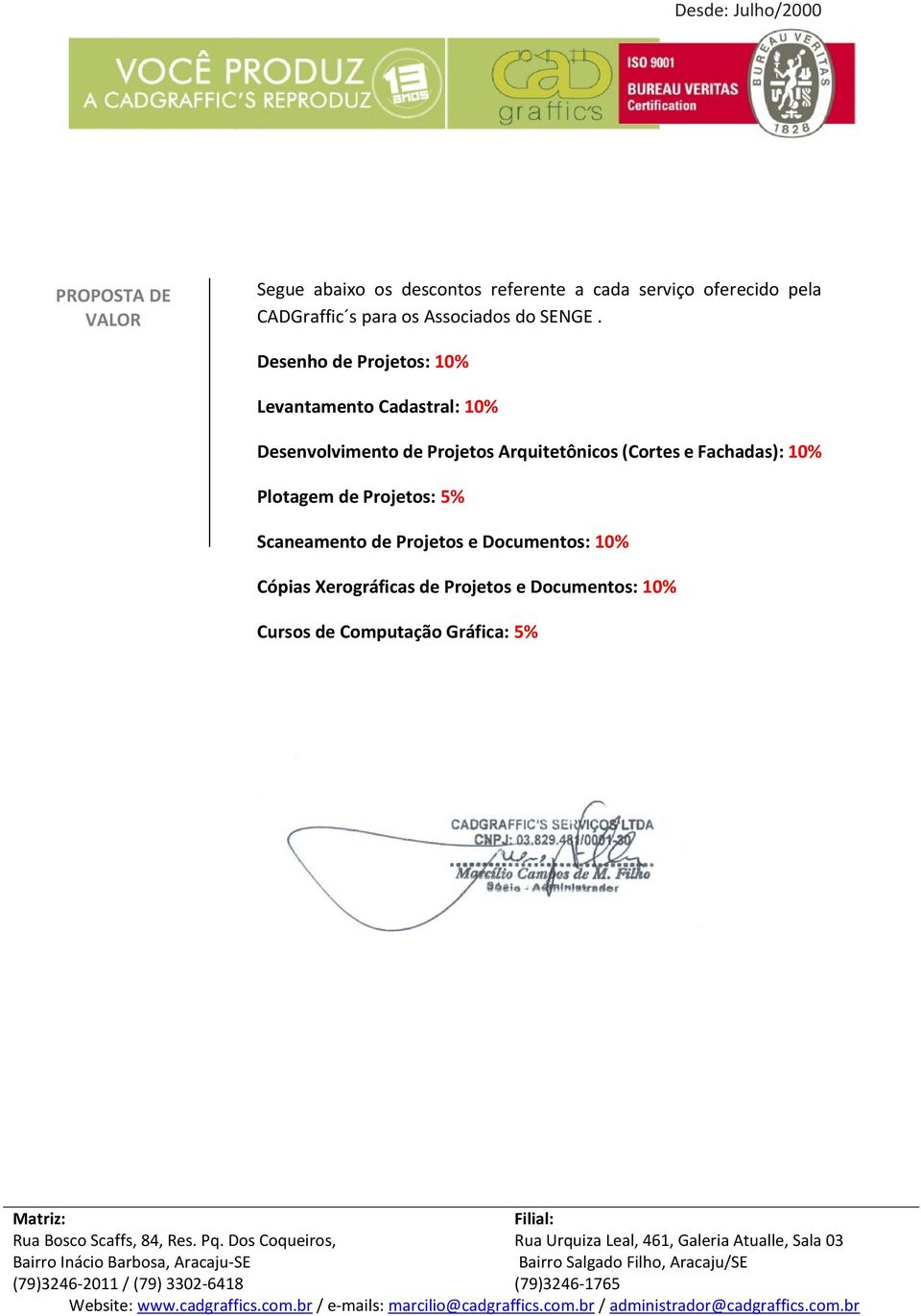 Desenho de Projetos: 10% Levantamento Cadastral: 10% Desenvolvimento de Projetos Arquitetônicos