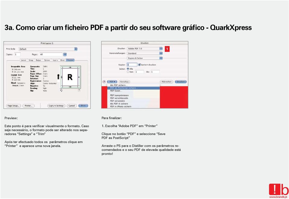 Caso seja necessário, o formato pode ser alterado nos separadores Settings e Trim Após ter efectuado todos os parâmetros clique