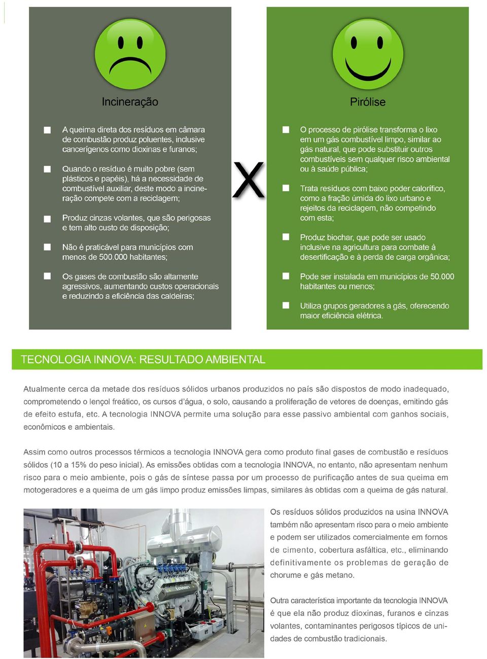 A tecnologia INNOVA permite uma soluc;ao para esse passivo ambiental com ganhos sociais, econ6micos e ambientais.