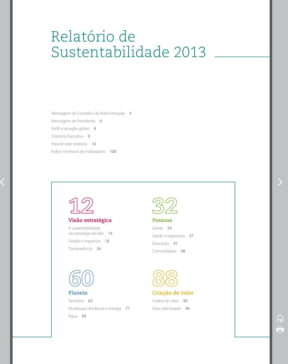 A na estratégia na da Vale da Vale 14 14 Gestão Gestão e impactos e impactos 18 18 Transparência 26 26 Pessoas Gente Gente 34 34 Saúde Saúde e segurança e 37 37 Educação Educação 41 41