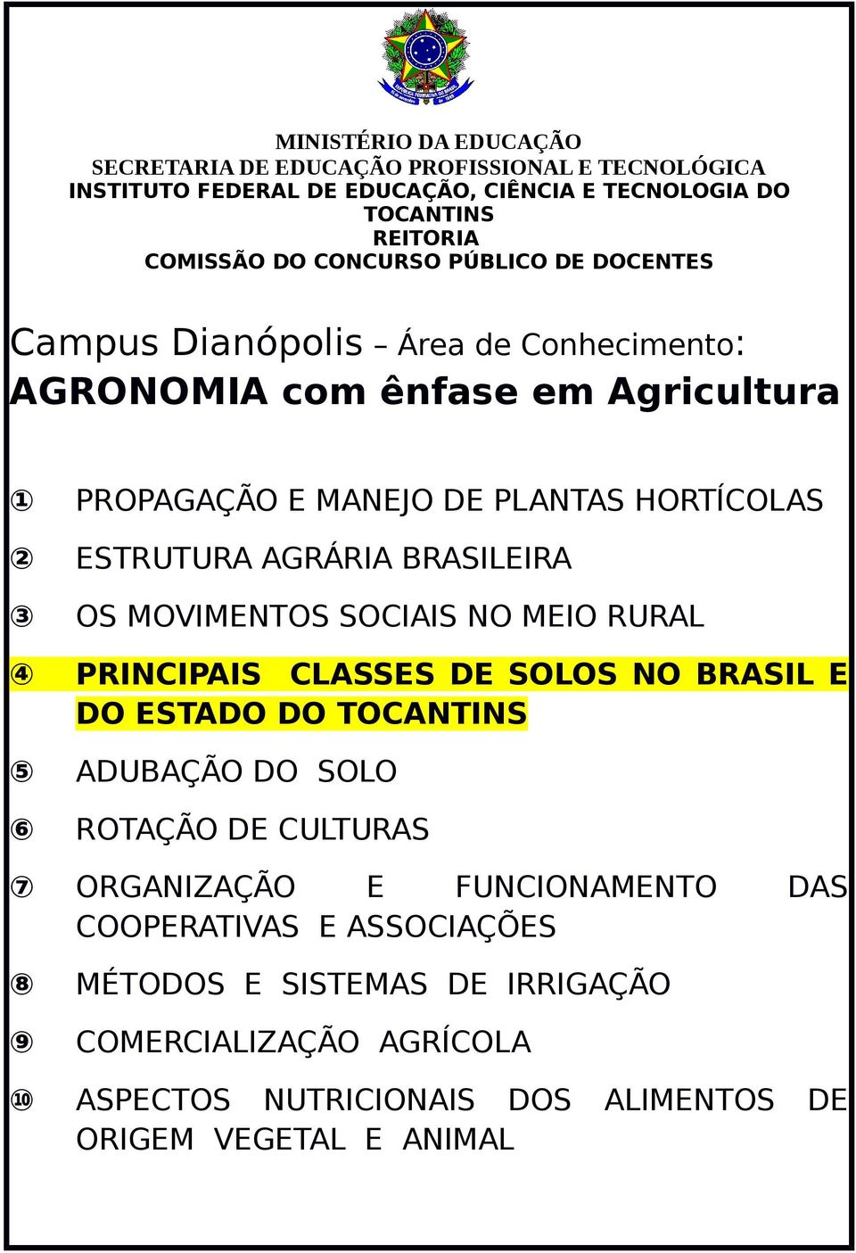 ADUBAÇÃO DO SOLO ROTAÇÃO DE CULTURAS ORGANIZAÇÃO E FUNCIONAMENTO DAS COOPERATIVAS E ASSOCIAÇÕES