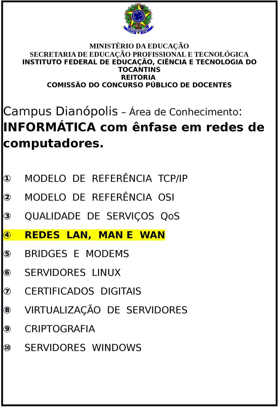 SERVIÇOS QoS REDES LAN, MAN E WAN BRIDGES E MODEMS SERVIDORES