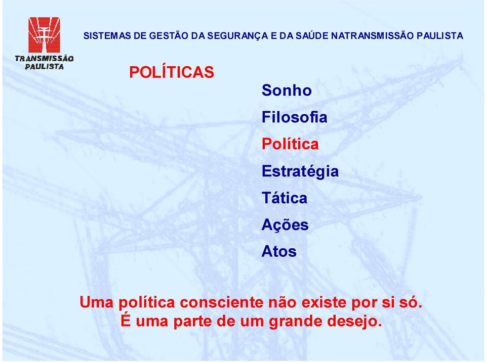 política consciente não existe por