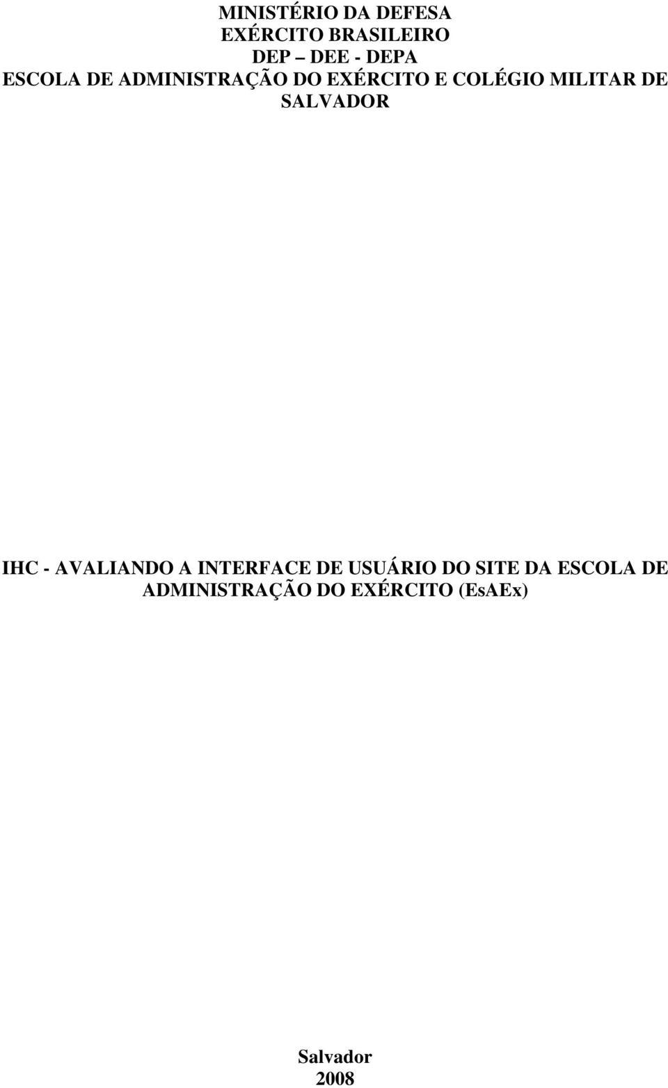 SALVADOR IHC - AVALIANDO A INTERFACE DE USUÁRIO DO SITE